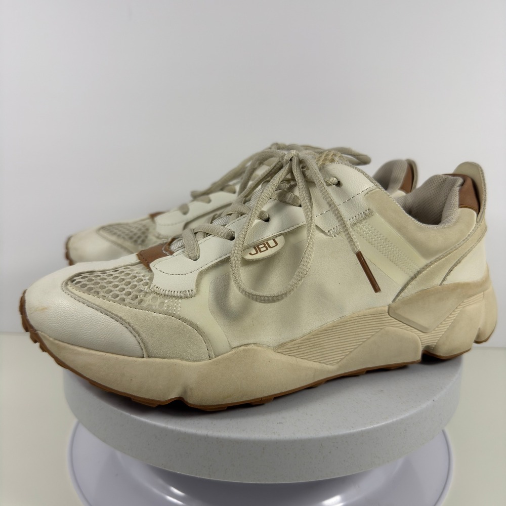 Jambu Women Sneakers Silene Mesh Leather Comfort Casual Chunky Trail Beige 8.5M